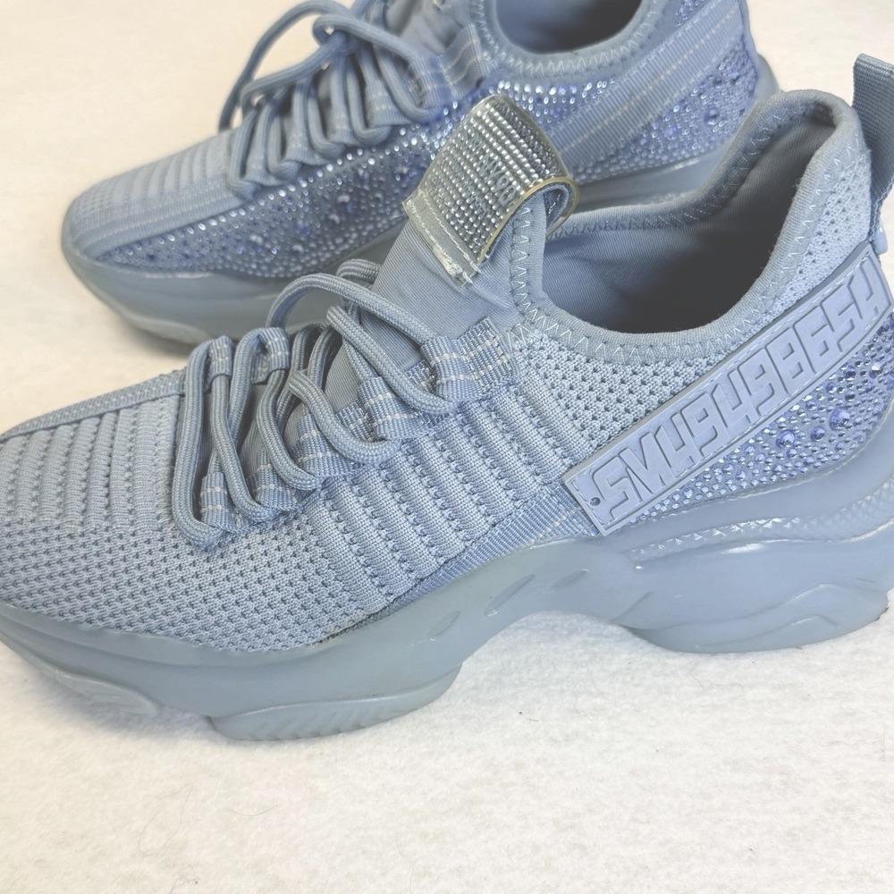 Steve Madden Maxima Rhinestone Chunky Sneakers Blue Women's Size 7.5 Lace Up